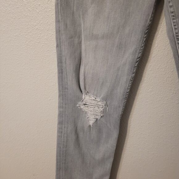 Mother The Dropout Holy Smokes Denim Jeans Womens 27 Grey Tapered Distressed - Picture 5 of 13